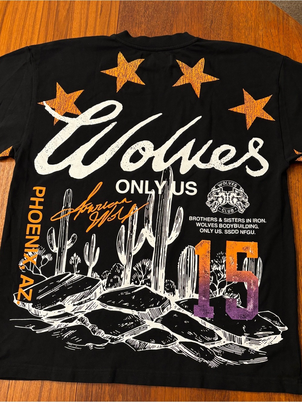 Darc Sport Black Short Sleeve Wolves ClubGraphic Tee with Orange & White Accents